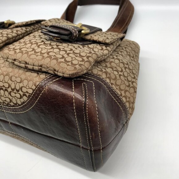 Coach Dark Brown & Khaki Monogram Canvas Vintage Soho Satchel Bag 3646 - Picture 6 of 11
